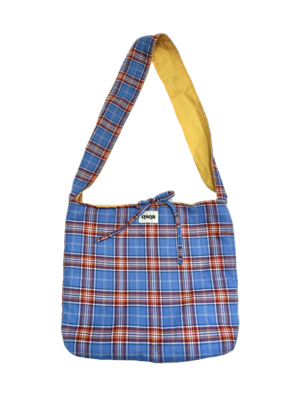 Bolso reversible cuadros azules