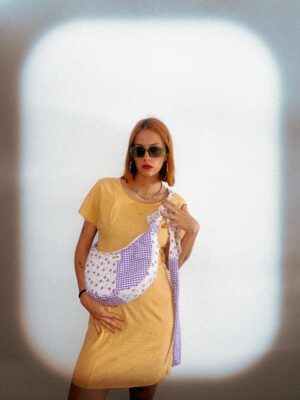 Bandolera XL patchwork lila