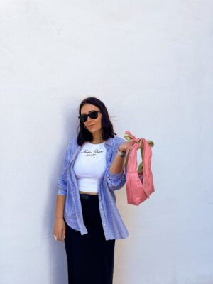 Reversible mini lazo rosa