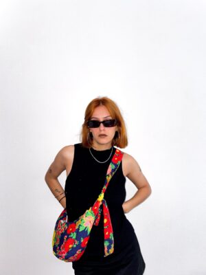 Bandolera XL ajustable flores multicolor