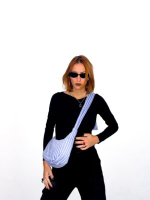 Bandolera XL rayas azules